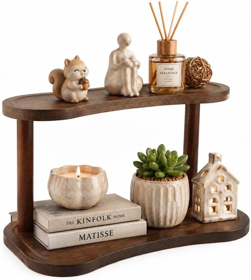 Bamboo Desktop Organizer Shelf